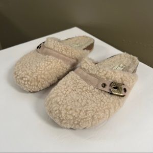 VINTAGE HAVANA Ricky Beige Faux Sherpa Furry Cozy Slip On Slippers Slide Shoes 8